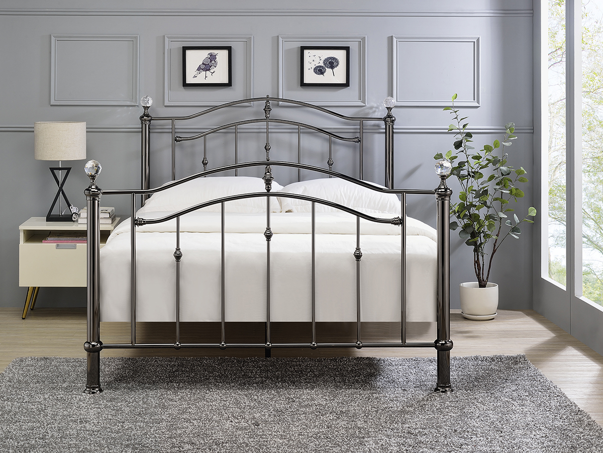 Product - Porto black chrome and crystal metal bed